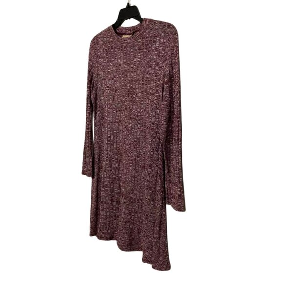 Bobbie Brooks A-Line Knit Dress Long Sleeve Textured Pattern Knee Length Dress - Picture 4 of 12